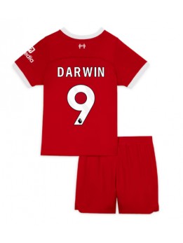 Otroški Nogometna dresi replika Liverpool Darwin Nunez #9 Domači 2023-24 Kratek rokav (+ hlače)